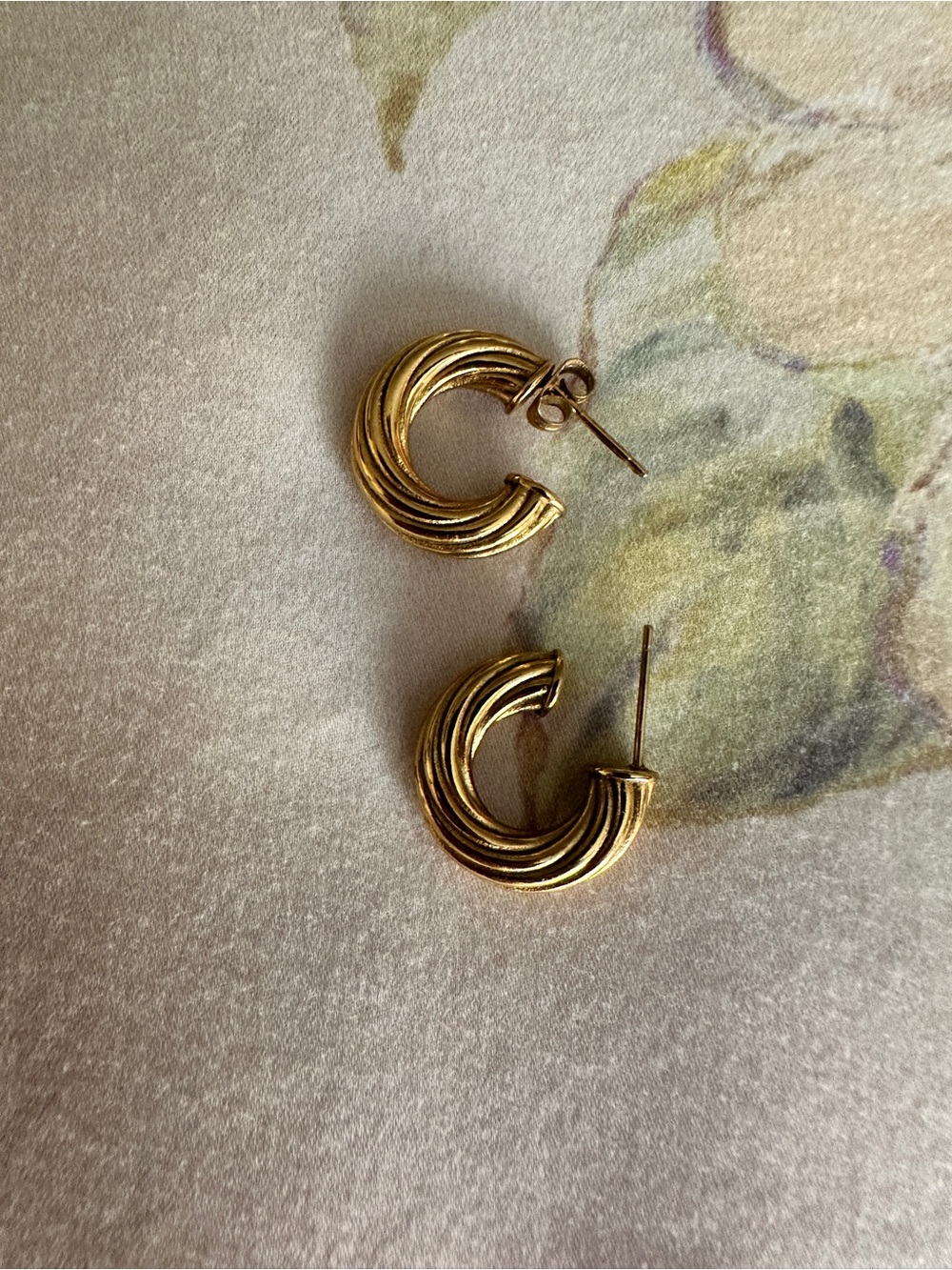 Gold Twisted Hoop Earrings